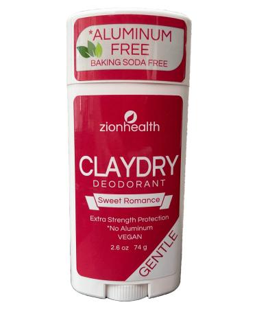 Zion Health Clay Dry Deodorant Sweet Romance 2.8 oz Stick