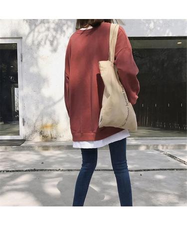 Women's Red Casual Hooded Sweatshirt - Loose Fit Long Sleeve Pullover Blouse Top (Medium) - Buy Online on GoSupps.com