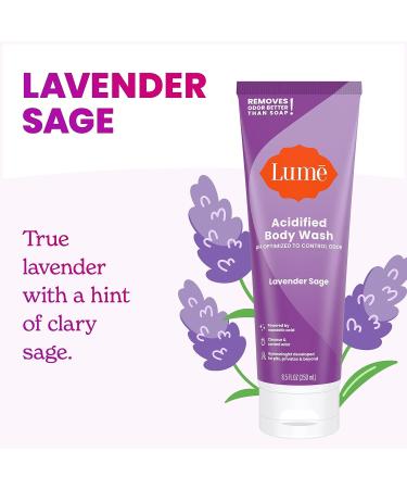 Lume Acidified Body Wash - 24 Hour Odor Control - Moisturizing Formula - SLS & Paraben Free - Lavender Sage 8.5 Ounce - Buy Online on GoSupps.com