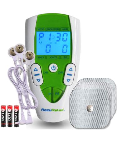 AccuRelief TENS Unit Pain Relief System - Muscle Stimulator For Pain Relief From Back Pain Neck Pain And Other Body Pains - Clinical Strength OTC Approved