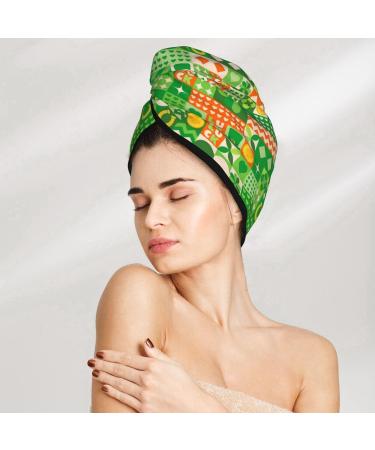 St. Patrick's Day Microfiber Hair Towel - Soft & Super Absorbent Coral Velvet Wrap for Long Curly Thick Hair - Buy Online on GoSupps.com