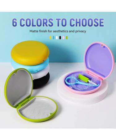 Annhua Slim Denture Storage Box Denture Holder with Silicone Textured Liner Denture Retainer Case Dental Retainer Box with Magnetic Closure Pink - Buy Online on GoSupps.com