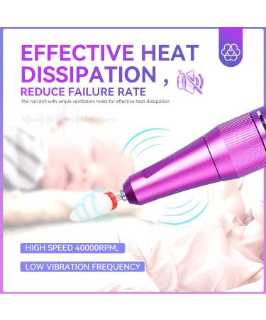 Saviland Professional Electric Nail Drill Kit - 40000RPM Nail Files - Purple Blue Gradient - Buy Online on GoSupps.com