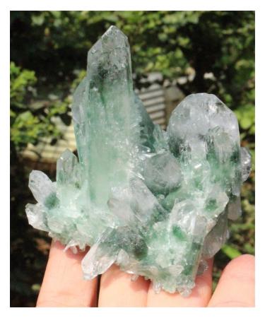 New Find Natural Beautiful Green Tibetan Quartz Crystal Cluster Specimen ERTEYIN