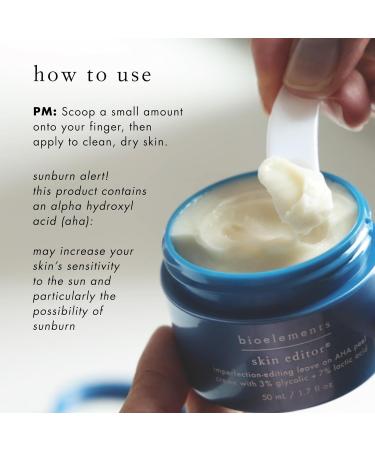 Bioelements Skin Editor: AHA Face Peel Cream - 1.7 fl oz | Vegan & Gluten Free | 3% Glycolic Acid & 7% Lactic Acid - For All Skin Types - Buy Online on GoSupps.com