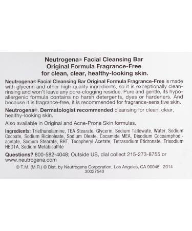 Neutrogena Facial Cleansing Bar 3.5 oz - Deep Clean & Hydrate Skin - Buy Online on GoSupps.com