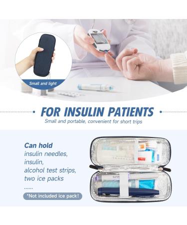 Youshares Insulin Cooling Bag - Travel Eva Insulin Pen Case & Diabetic Accessories Bag (Navy Blue) - Ideal for Diabetics - Buy Online on GoSupps.com