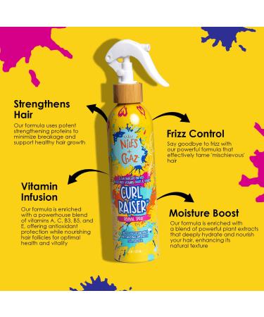 Niles and Chaz Kids Curl Raiser Revival Spray - Curl Refresher Spray - Lightweight Reduces Frizz & Defines Curls - Paraben Silicone Sulfate Free - For Curly Coily Wavy Hair (8 Fl Oz) 8 Fl Oz (Pack of 1) - Buy Online on GoSupps.com