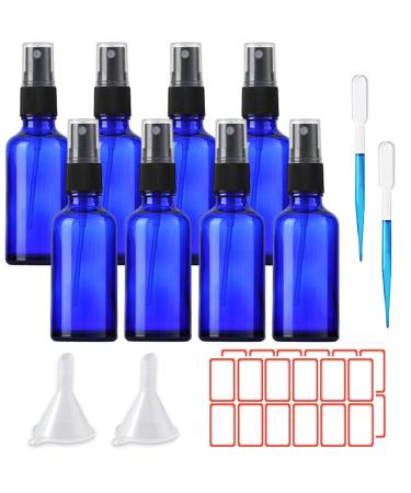 ToKinCen 8x50ml Spray Bottle Small Glass Glass Bottle Blue Empty Atomizer Fine Mist Pharmacist Bottle 8x50ml Blue - Buy Online on GoSupps.com