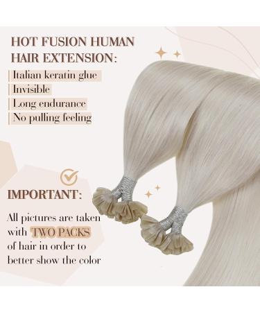Hetto Bonding Real Hair Extensions - Blonde Keratin Bonding Remy Human Hair #60 - 35 cm 50g 14 Inch - Buy Online on GoSupps.com