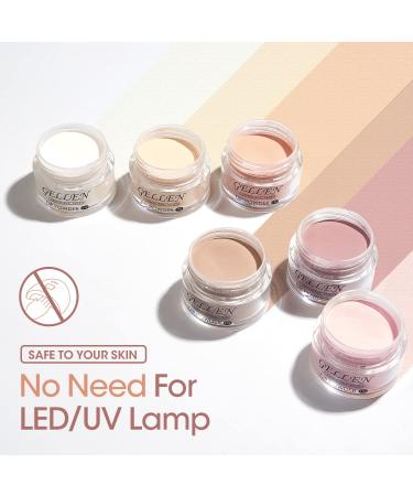 Gellen Dip Powder Nail Kit Starter Set - 6 Nude Skin Tone Colors, Acrylic Dipping System with Base, Top Coat, Activator, and 12 Pcs for French Manicure DIY Salon - Buy Online on GoSupps.com