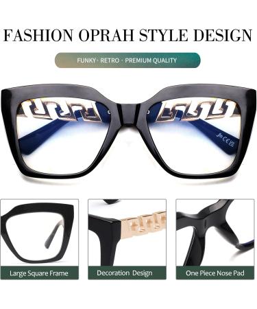 Buy JM 3 Pack Oprah Style Reading Glasses for Women - Blue Light Blocking Oversized Square Computer Readers +1.75 - Buy Online on GoSupps.com