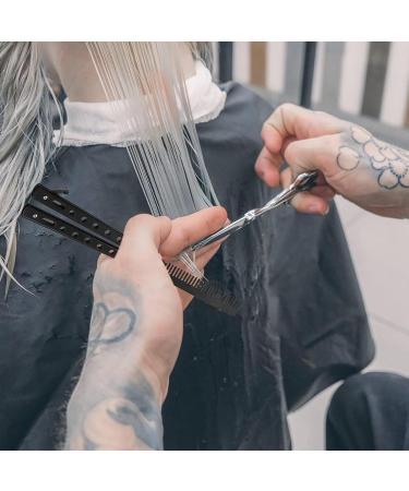 Buy Butterfly Comb - Stainless Steel Foldable Hair Styling Accessory | Barber Ridge Training Comb (Black) - Buy Online on GoSupps.com