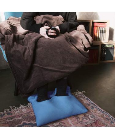 Navaris 2in1 Electric Heating Cushion & Foot Warmer - 38x38cm 2 Heat Levels Washable | Ideal for Back Neck & Shoulders - Diamond Blue - Buy Online on GoSupps.com