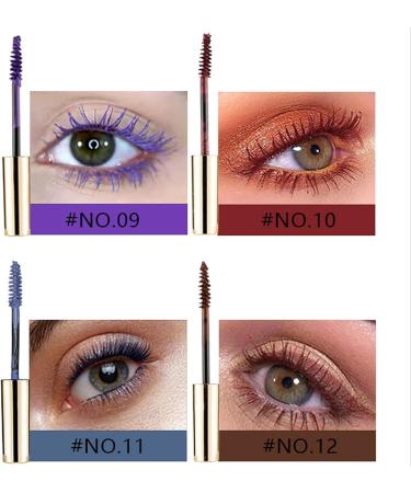 CHSEEO Colored mascara 12 colors mascara for eyelashes green blue purple waterresistant longlasting smudgeproof for voluminous 3D eyelashes makeup 50 to 14 pieces - Buy Online on GoSupps.com