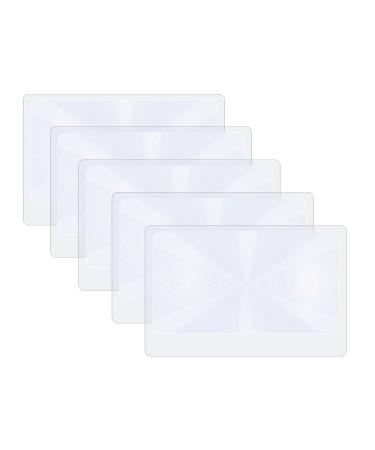 Molain 3x Pocket Magnifying Glass Fresnel Lenses Credit Card Magnifier Wallet Magnifying Glass Jewelry Magnifier Reading Aid Fire Starter (5Pcs Posen)