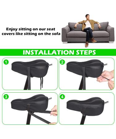 Zacro Gel Padded Bike Seat Cushion - Extra Soft Cover for Peloton & Indoor Cycling - Black Small - Buy Online on GoSupps.com