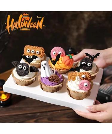Halloween Cupcake Toppers Black Bat Glitter Cupcake Decorations DIY Cake Insert Topper Food Fruit Dessert Cupcake Picks for Halloween Birthday Cake Decorations Party Supplies (24pcs) - Buy Online on GoSupps.com