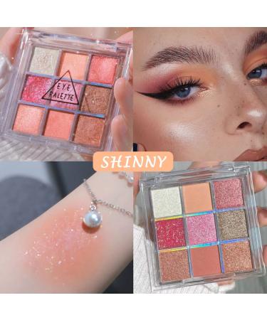 AMY'S DIARY 9 Colors Pink Glitter Eye Shadow Palette - Eye Makeup Cosmetics for Daily Sparkling Looks - O08 - Buy Online on GoSupps.com