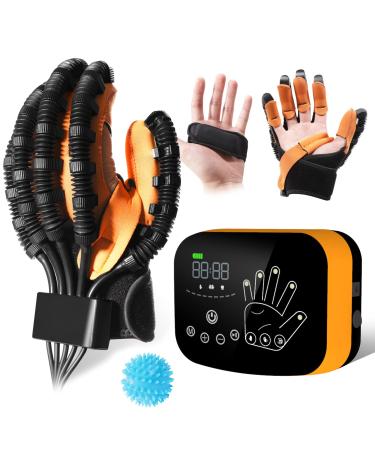 Upgraded Robotic Rehabilitation Gloves For Arthritis Hemiplegia Stroke Cerebral Palsy Hand Paralysis Patient Physiotherapy Equipment Therapy Finger And Hand Function Therapeutic Workout Machine Left hand XL size