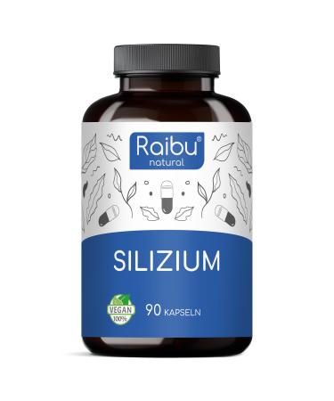 Raibu silicon capsules high -dose - 90 capsules for 3 months - 667mg - organic silica high -dose from bamboo extract per capsule - without additives in Germany vegan produces vegan