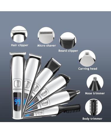Multi-Functional Intelligent Hair Clipper Set - Digital Display Electric Shaver for Home Use - 160mm Gray | International Shipping Available - Buy Online on GoSupps.com