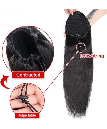 Ponytail Extensions 8-24" Straight Drawstring Ponytail Brazilian Remy Hair Human Hair Ponytail Extensions Clip in Hair Extensions for Black Woman for Women(Size:8inch(20cm)) 8inch(20cm) DrawString - Buy Online on GoSupps.com