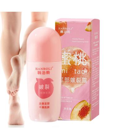 Cracked Foot Cream Roll-On, Gentle Natural Moisturizing Foot Cream | Heel Care for Feet - Peach Flavored Cracked Foot Cream - Repairs & Restores Dry Feet
