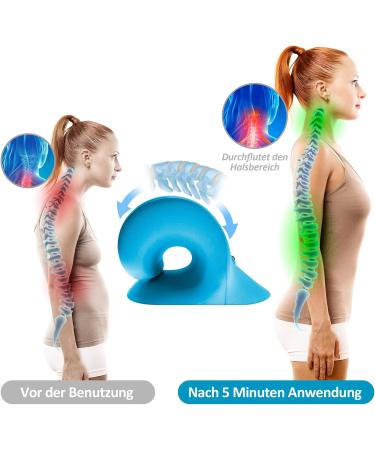 Anzorhal Neck Massage Device - Neck Shoulder Pillow for Pain Relief Cervical Traction & Headache Relief | Magnet Therapy (Blue) - Buy Online on GoSupps.com