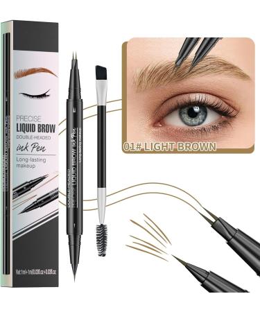 Curved eyebrow pen Natural Eyebrow Pen 2in1 eyebrow pencil eyebrow pencil eyebrow pen 2 fork tip natural waterproof eyebrow pen with micro fork tip and precise - Buy Online on GoSupps.com
