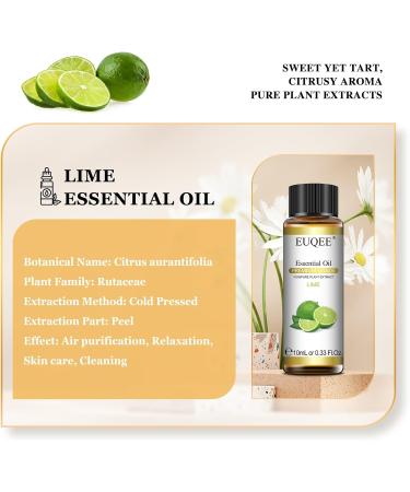 EUQEE Lime Essential Oil 10ml Pure Natural Lime Oils Aromatherapy Essential Oils for Diffusers for Home Relax Humidifiers Lime 10.00 ml (Pack of 1) - Buy Online on GoSupps.com