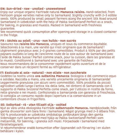  pakka PAKKA Jumbo Manucca Fairtrade Organic Raisins 1 kg with 2 to 3 Crispy Pits Unoiled Direct from Small Farmers in Samarkand Uzbekistan Vegan Family Pack - Buy Online on GoSupps.com