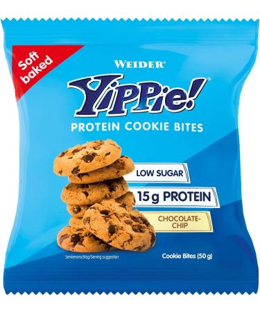 Weider Yippie Cookie Bites - Chocolate Chip Protein Cookies | 15g Protein Fitness Snack | 6 Pack - Buy Internationally - Buy Online on GoSupps.com