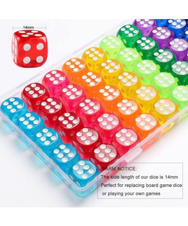 50 Pieces 14mm Colored 6 Sided Dice for Board Games and Math Learning - Bulk Dice for Classroom - Buy Online on GoSupps.com