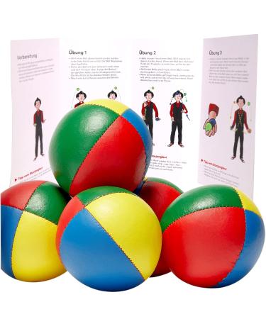 Jonglier balls 5 Set four -colored.Professional juggling balls for advanced.Lie well in your hands thanks to the filling with millet.With juggling instructions. - Buy Online on GoSupps.com
