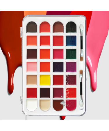 Lipstick Palette - Long Lasting Eyeshadow - Water Resistant - 28 Shades - Long Lasting Blusher - Water Resistant - Beauty Kit for Women Adults Teens & Young Girls L v - Buy Online on GoSupps.com