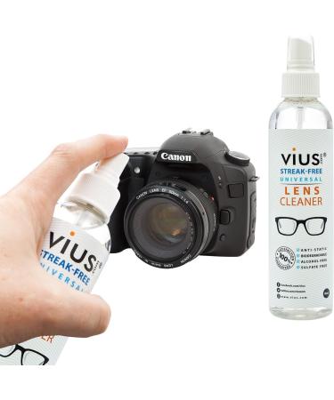 Vius Premium Lens Cleaner Spray 8oz 4-Pack for Eyeglasses, Cameras & Lenses - Removes Fingerprints, Dust, Oil - Gentle Cleaning Solution - Buy Online on GoSupps.com