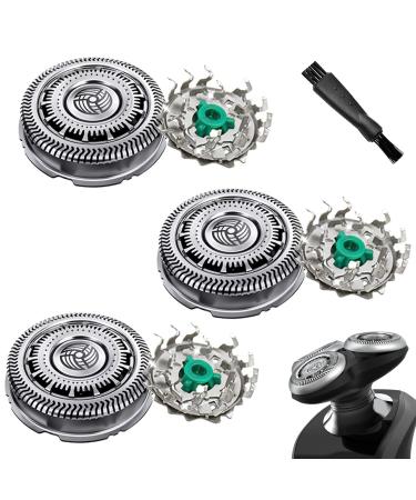 SH60 Replacement Heads Fit for Series 6000 Shavers Compatible with Ph-ilips Nore-lco Model S6810/82, S6850/85, S6880/81 Silver