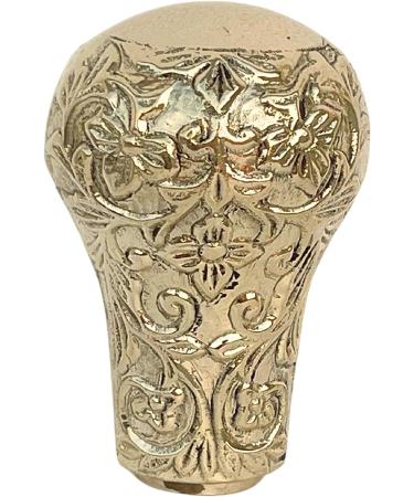 FICUS GIFT Brass Walking Stick Handle - Handmade Walking Stick Canes Metal Handles Knob Shape in Golden Finish - Decorative Classic Vintage Style Wooden Cane Accessories