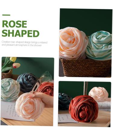 FOMIYES 4pcs Rose Bath Ball Body Scrubber - Mesh Pouf & Bath Sponges for Men & Women - African Loofah & Travel Accessories - Buy Online on GoSupps.com