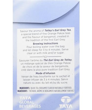 Tetley Earl Grey Black Tea - 48 Tea Bags 96 Grams Contains Caffeine Earl Grey 48s - Buy Online on GoSupps.com