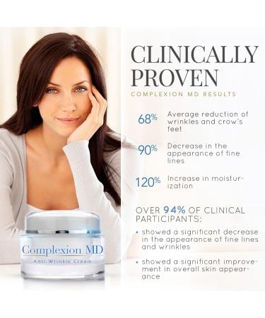 Complexion MD Anti-Wrinkle Cream with Peptides & Hyaluronic Acid - 1 oz | Hypoallergenic Face Moisturizer for All Skin Types - Buy Online on GoSupps.com