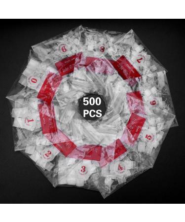 MWoot 500 Pieces Short Fake Nail Tips - French Square Acrylic Half Cover False Nails for DIY Manicure | 10 Sizes for Women - Buy Online on GoSupps.com