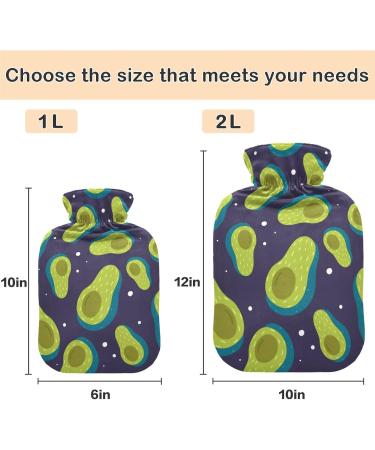 NAANLE Galaxy Avocado Hot Water Bottle 1L with Cover | Transparent Bed & Hand Heater for Pain Relief & Cold Therapy - Buy Online on GoSupps.com