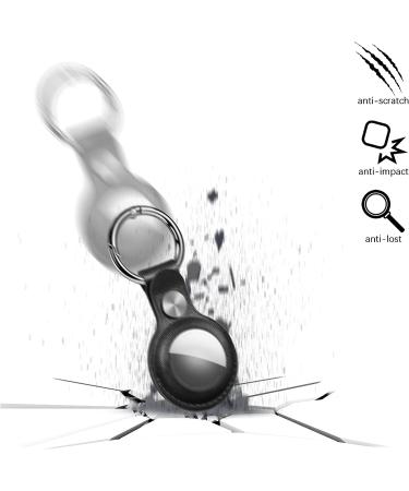 4-Pack Leather AirTag Key Chain Holder - Ultra Tracker Case with Loop Key Ring for Apple AirTags - PU Cover for Wallet/Luggage/Pets - Black/Blue/Brown/Red - Buy Online on GoSupps.com