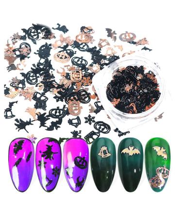 Nail Art Sequins Halloween Nail Glitter Decals Day of the Dead DIY Manicure Decor Black Halloween Nail Art Sequins halloween nail art stickers