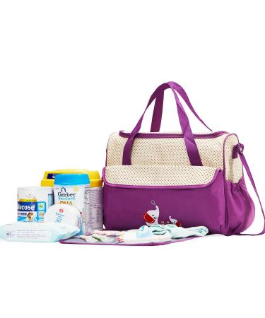 Soho Collections Lavender Elephant Diaper Bag Set - 10 Piece Set - Buy Online on GoSupps.com
