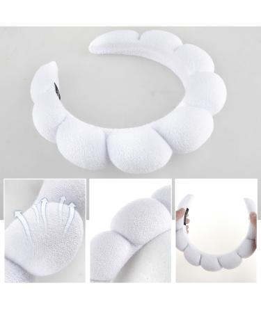 Women's White Spa Hair Band - Soft Sponge Makeup Hair Accessory for Face Washing & Skincare - Buy Online on GoSupps.com