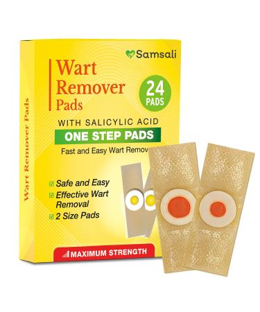 Samsali Wart Remover, Highly Potent Wart Removal Treatment, Premium High Efficacy Wart Remover for Finger, Hand, Neck, Arm, Feet, Toe and Most Body Parts (24PADS)