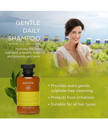 APIVITA Gentle Daily Shampoo - Sulfate Free Hair Care for Men & Women | Hydrates Protects Scalp & Prevents Split Ends | Rosemary Honey & Chamomile | All Hair Types - 8.45 Fl Oz - Buy Online on GoSupps.com